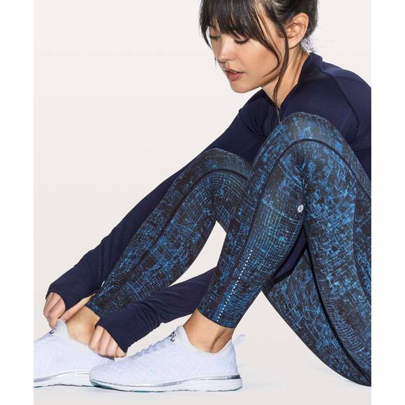 Lululemon blue city lights pattern fast & free leggings - Picture 1 of 6